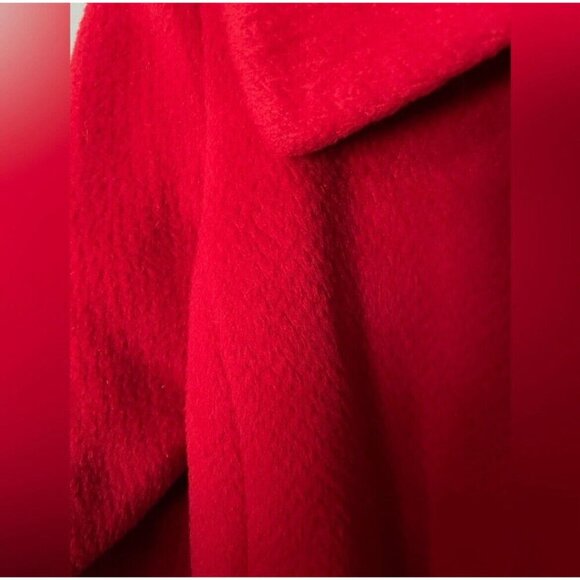 Vintage Red Cropped Jacket Thick Knit Snap Closure Retro Y2K Style Size Medium - Picture 5 of 10